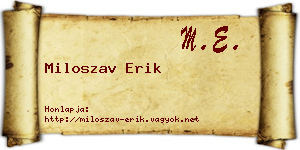 Miloszav Erik névjegykártya