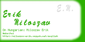 erik miloszav business card